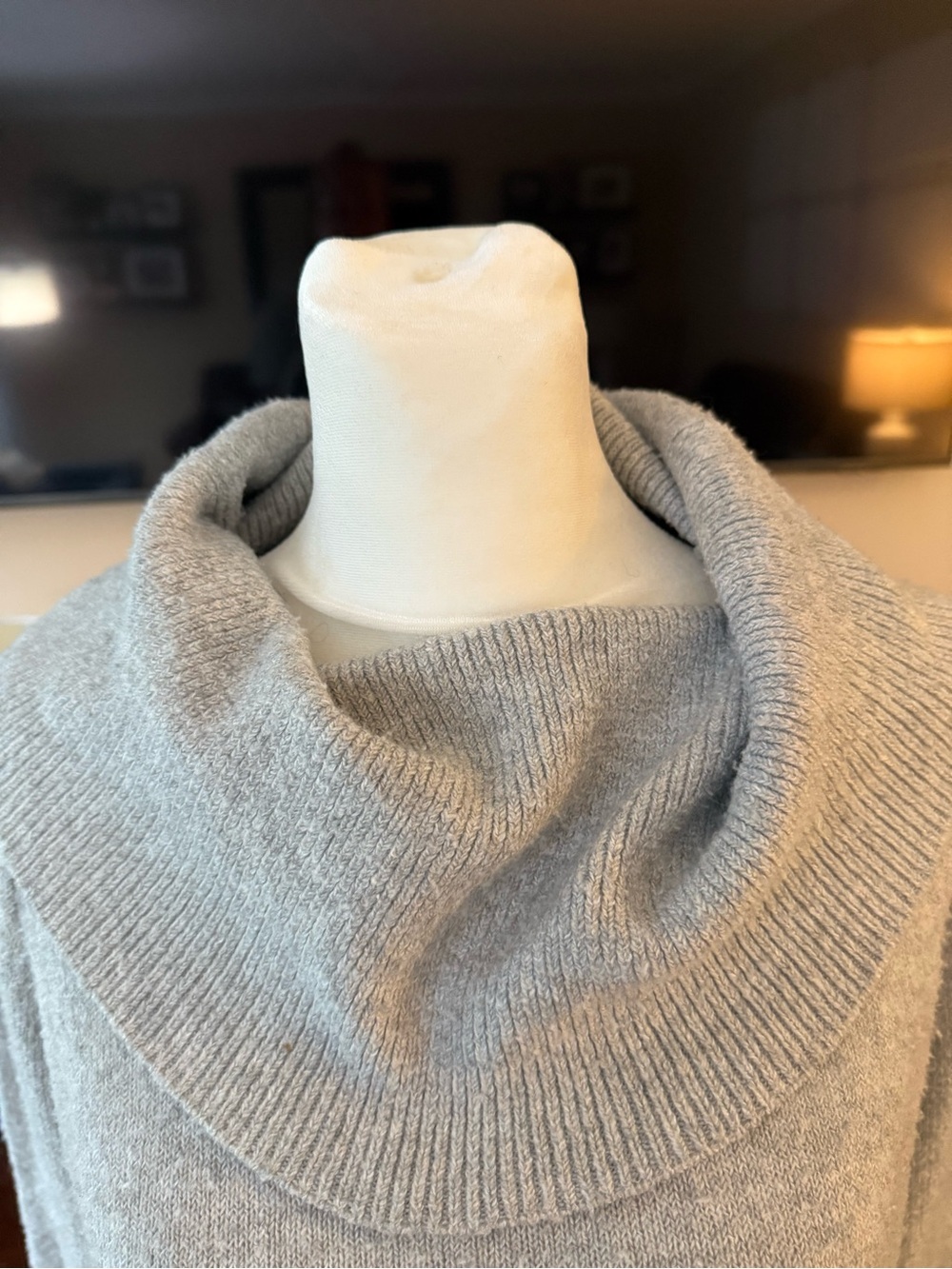 Ann Taylor Factory Gray Cowl Neck Tunic Sweater - Picture 2 of 3